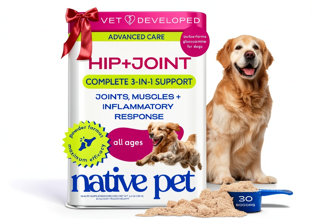 'Native Pet Dog Joint Supplement powder mixed in dog food'