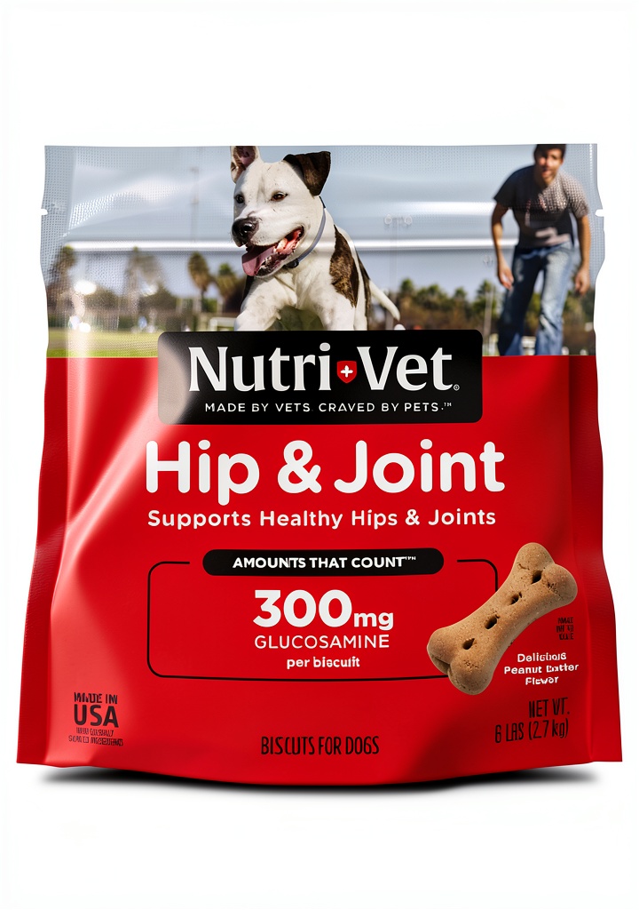 Nutri-Vet Hip and Joint Biscuits for Dogs in packaging
