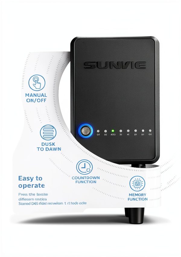 SUNVIE 60W Low Voltage Landscape Transformer with Timer and Photocell-1